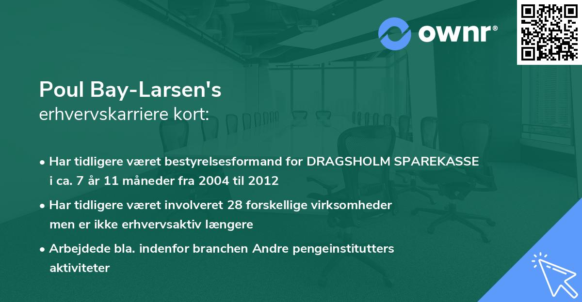 Poul Bay-Larsen's erhvervskarriere kort