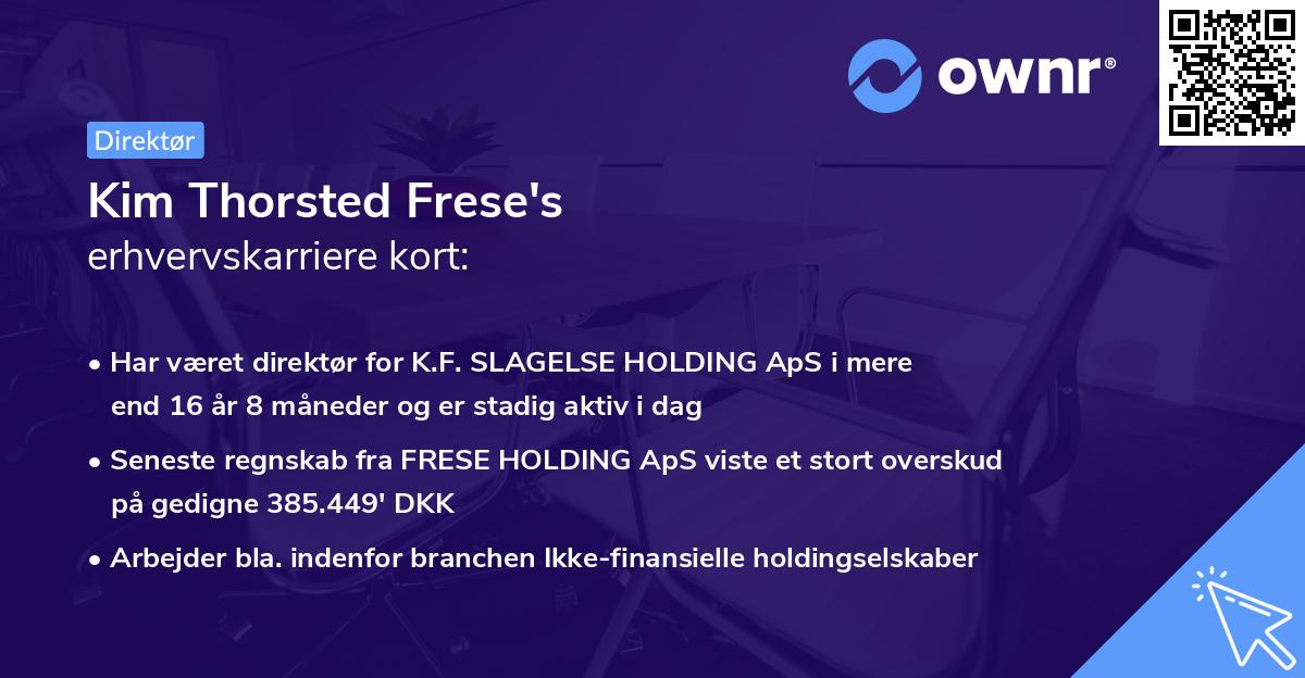 Kim Thorsted Frese's erhvervskarriere kort