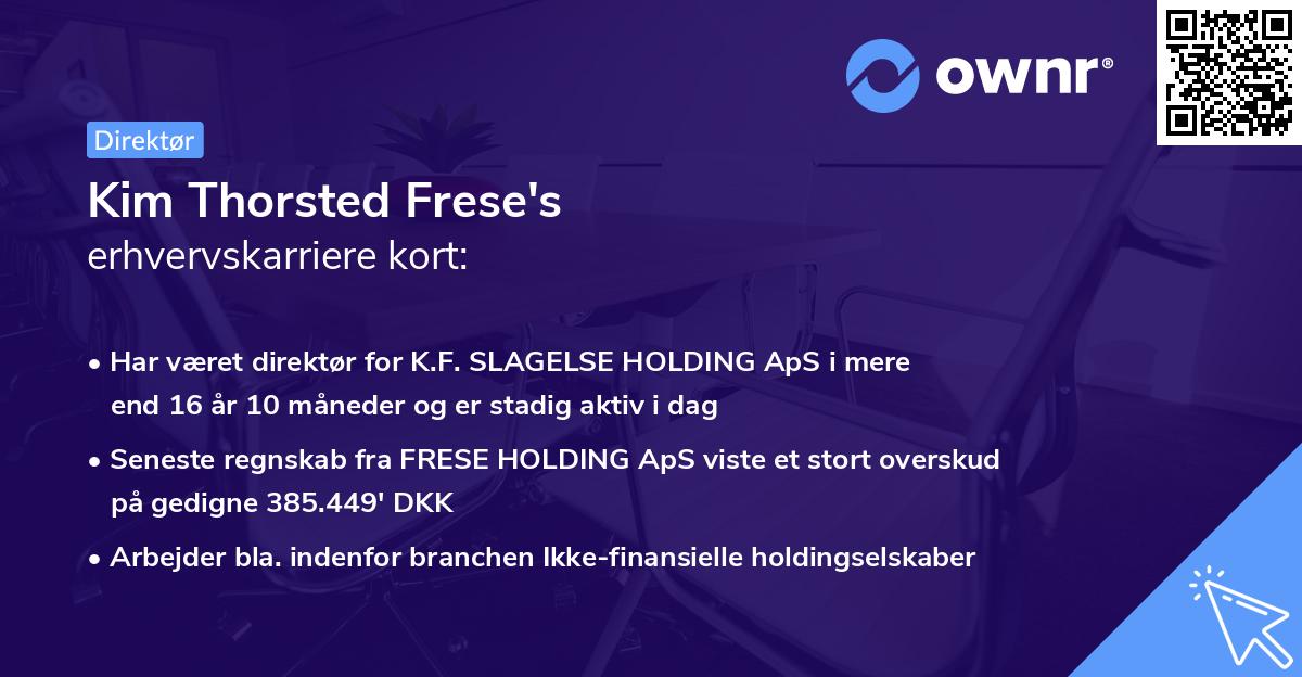 Kim Thorsted Frese's erhvervskarriere kort