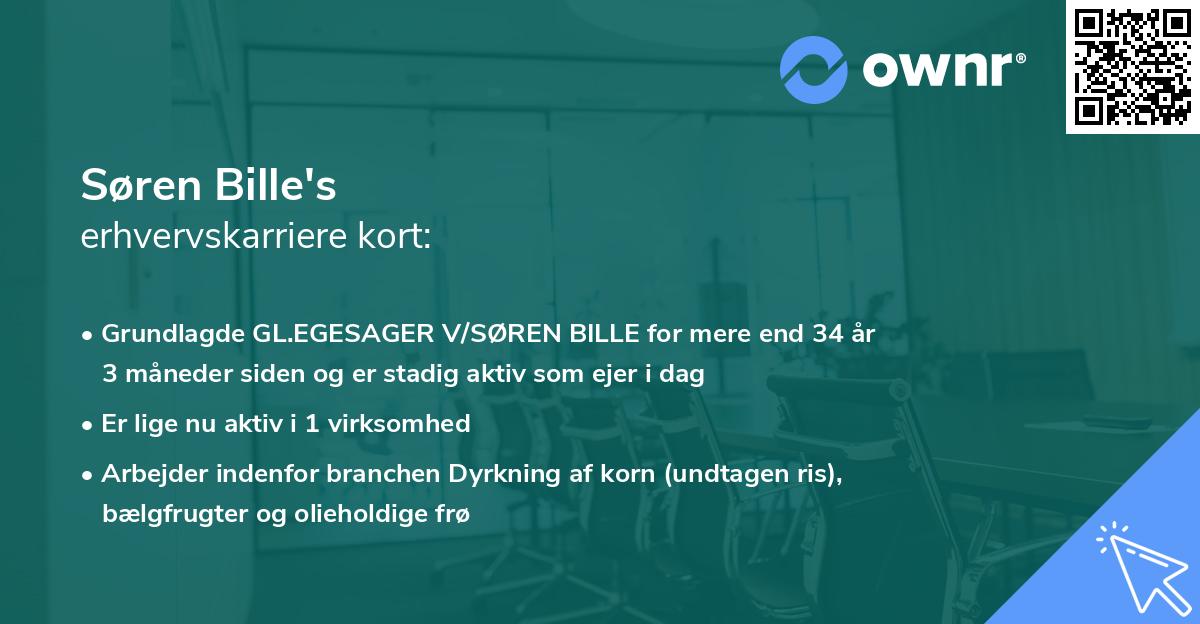Søren Bille's erhvervskarriere kort