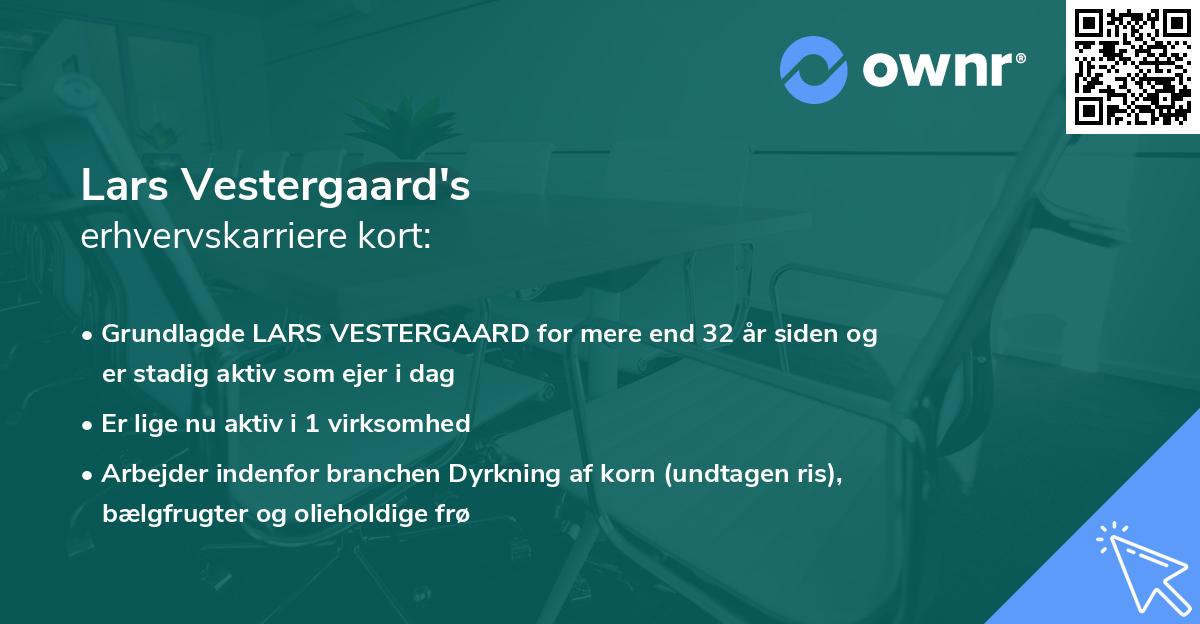 Lars Vestergaard's erhvervskarriere kort