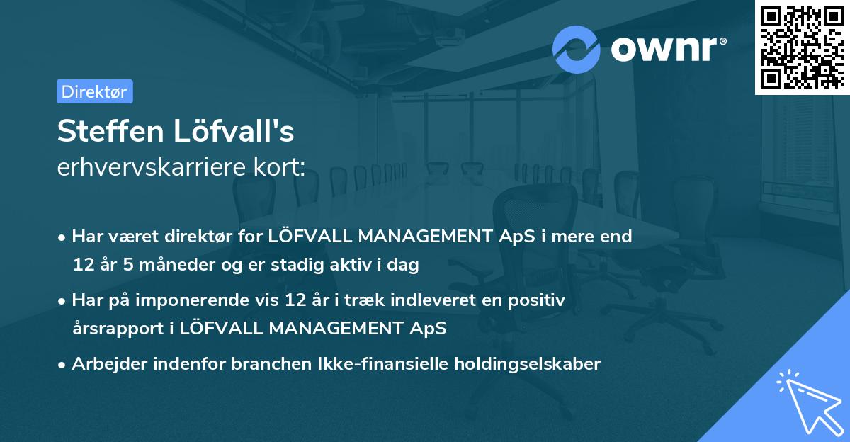 Steffen Löfvall's erhvervskarriere kort