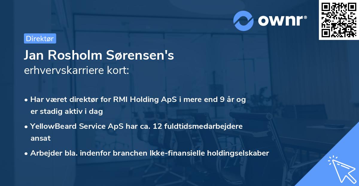 Jan Rosholm Sørensen's erhvervskarriere kort