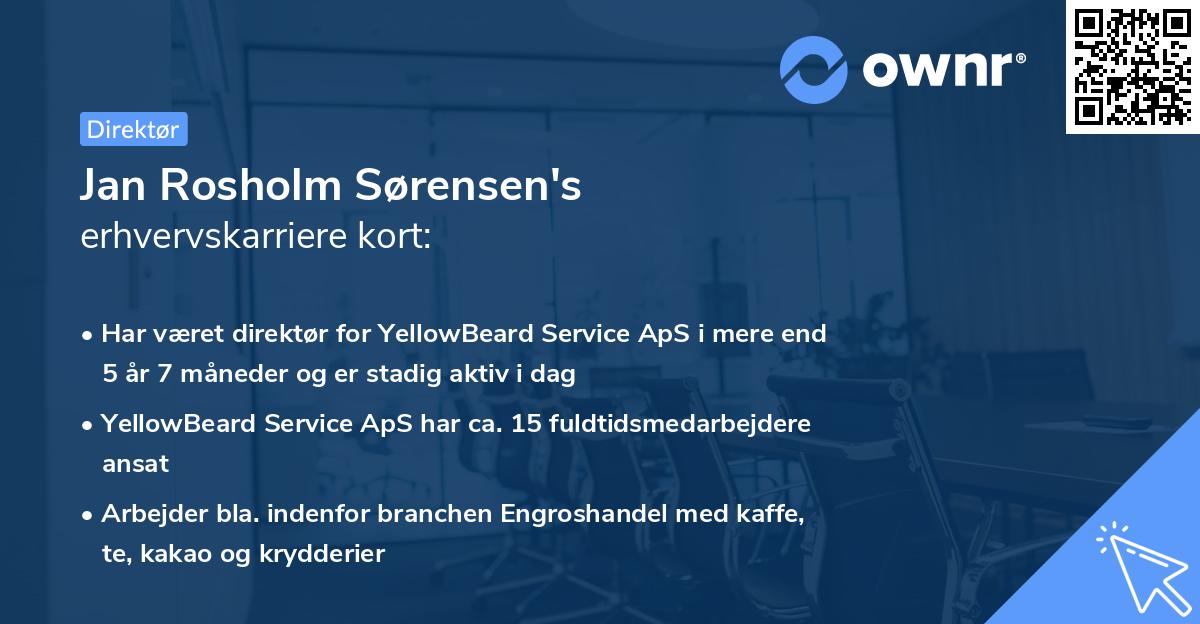 Jan Rosholm Sørensen's erhvervskarriere kort