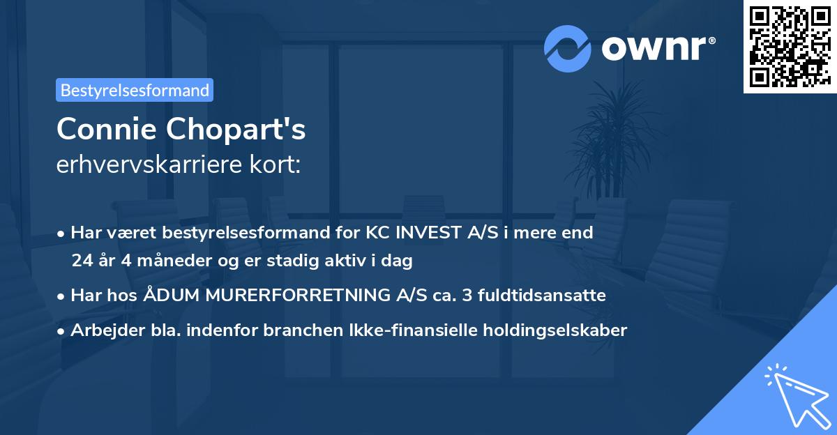 Connie Chopart's erhvervskarriere kort