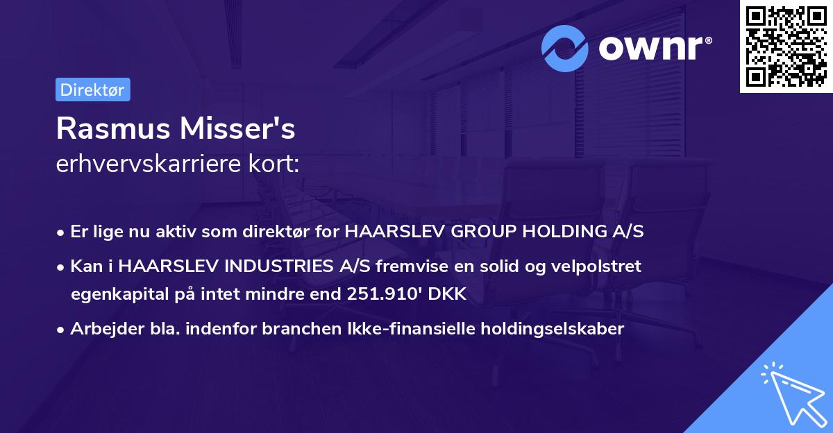 Rasmus Misser's erhvervskarriere kort