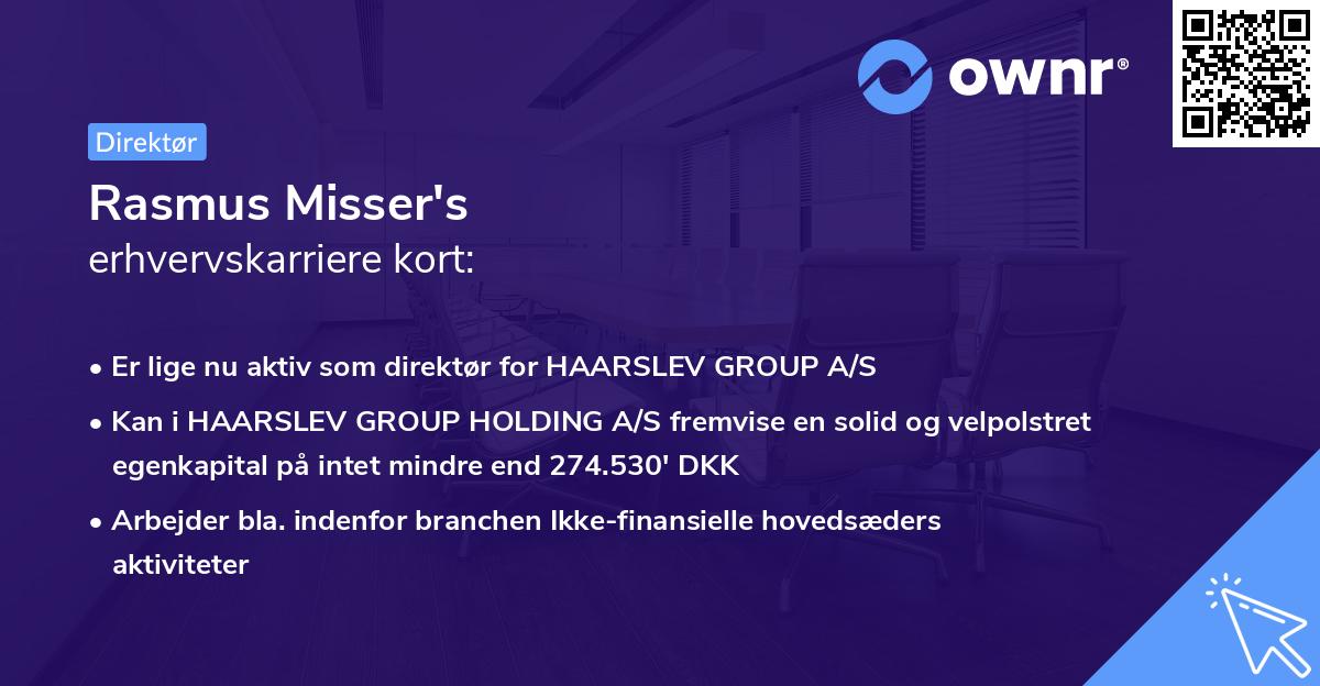 Rasmus Misser's erhvervskarriere kort
