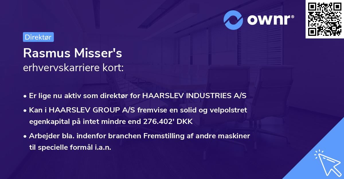 Rasmus Misser's erhvervskarriere kort