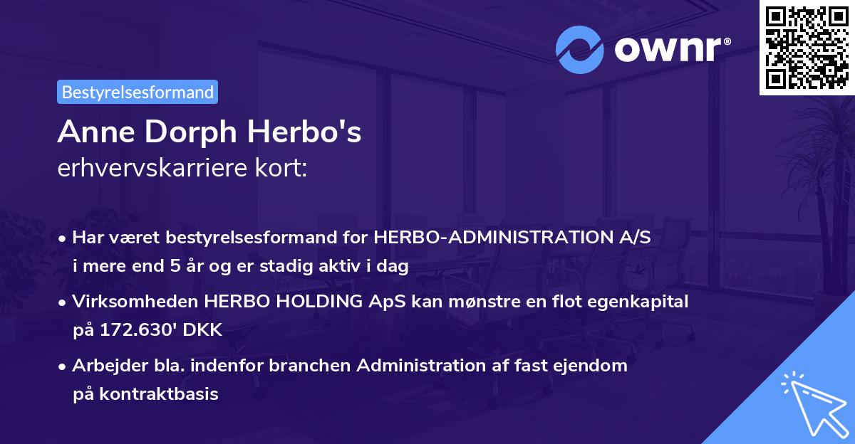 Anne Dorph Herbo's erhvervskarriere kort