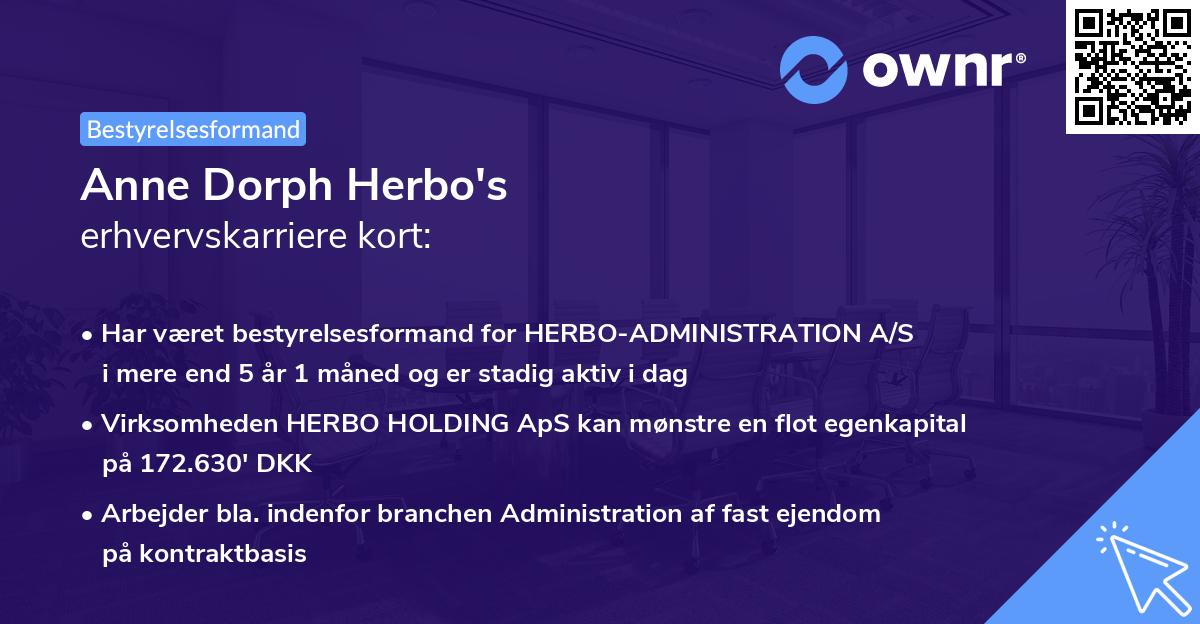 Anne Dorph Herbo's erhvervskarriere kort