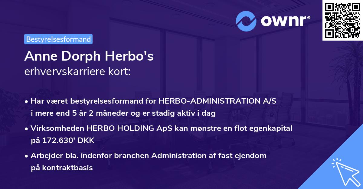 Anne Dorph Herbo's erhvervskarriere kort