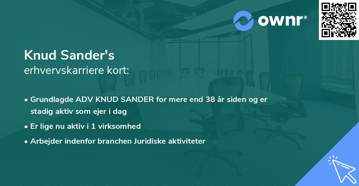 Knud Sander's erhvervskarriere kort