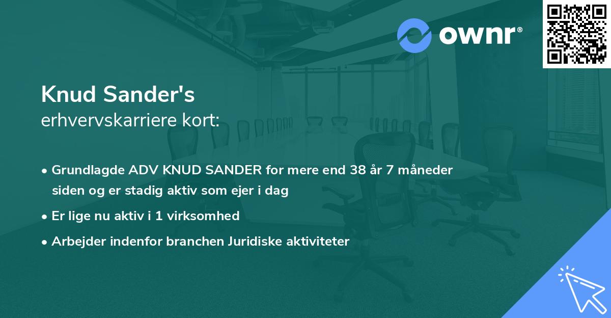 Knud Sander's erhvervskarriere kort