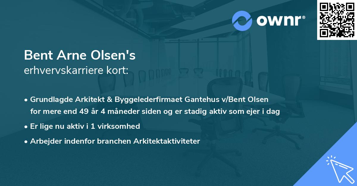 Bent Arne Olsen's erhvervskarriere kort