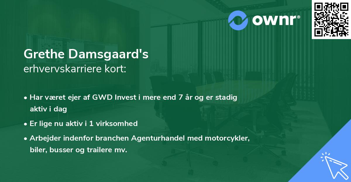 Grethe Damsgaard's erhvervskarriere kort