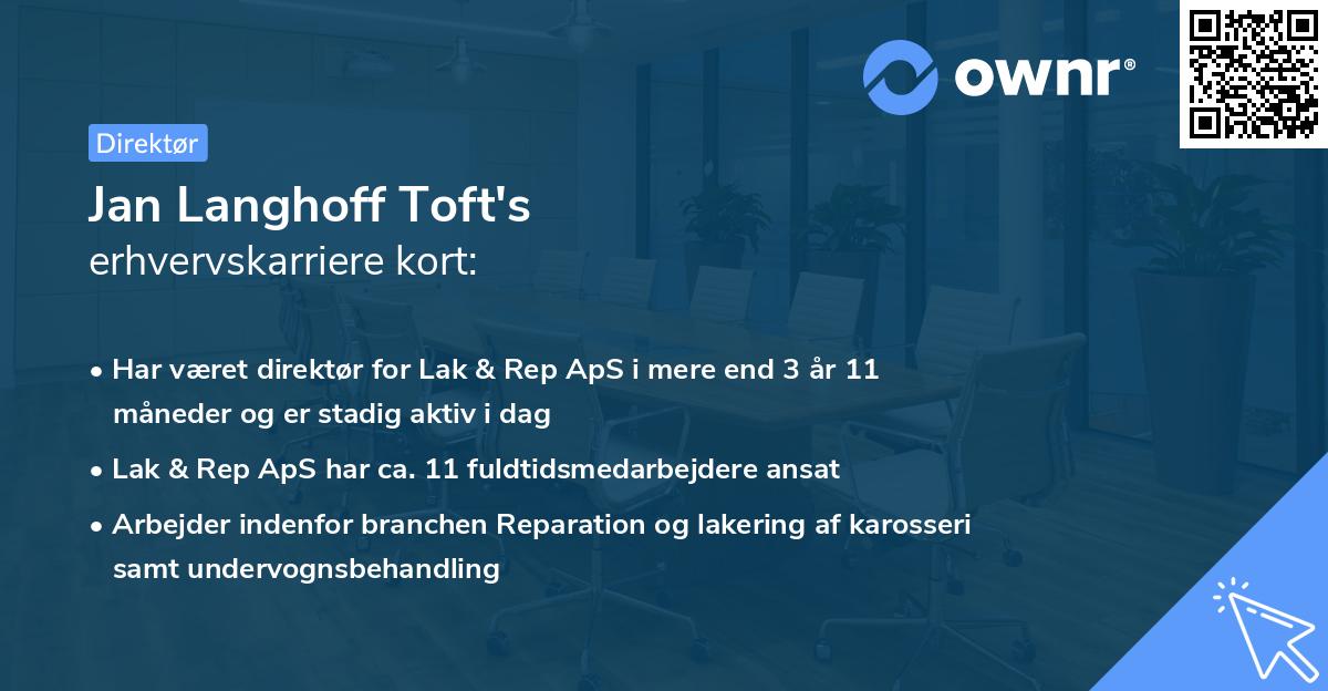Jan Langhoff Toft's erhvervskarriere kort