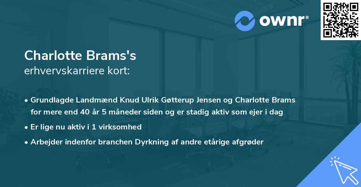 Charlotte Brams's erhvervskarriere kort