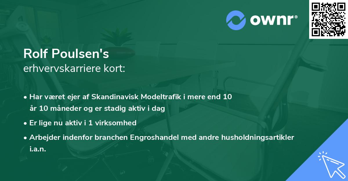 Rolf Poulsen's erhvervskarriere kort
