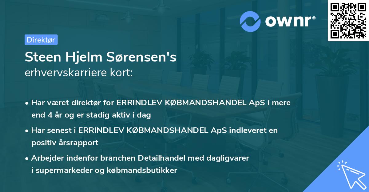 Steen Hjelm Sørensen's erhvervskarriere kort