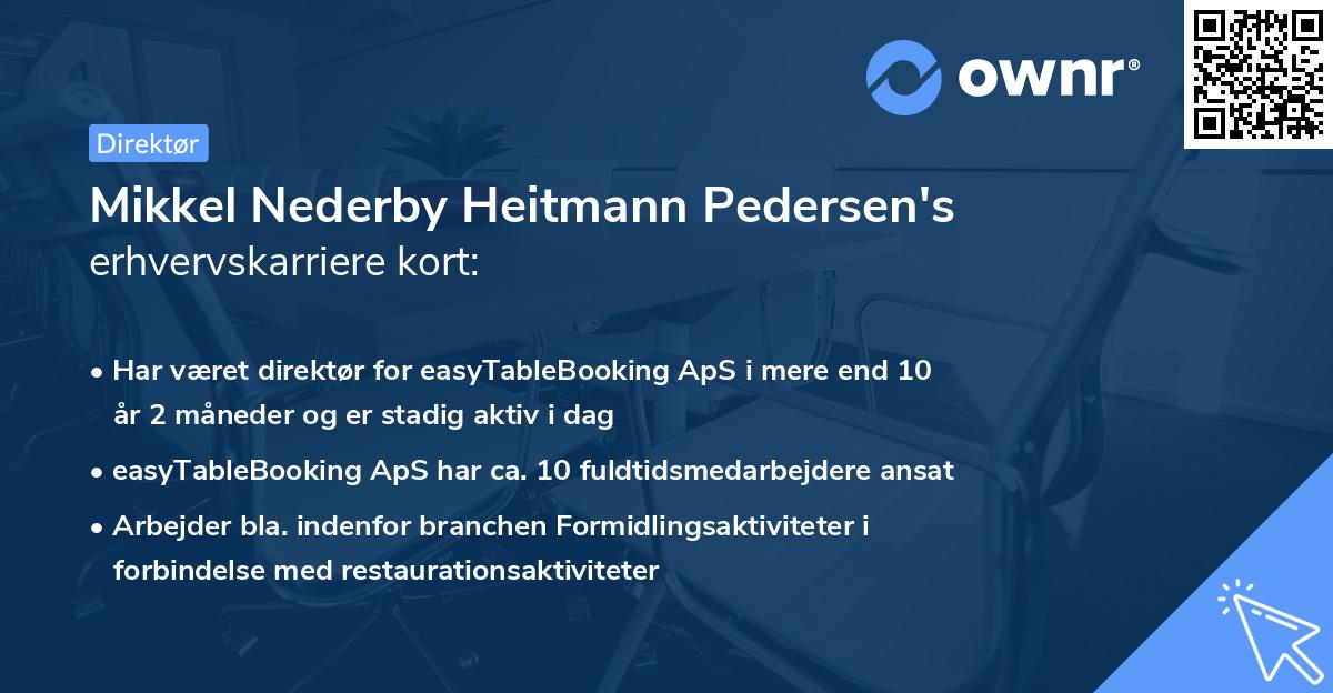 Mikkel Nederby Heitmann Pedersen's erhvervskarriere kort