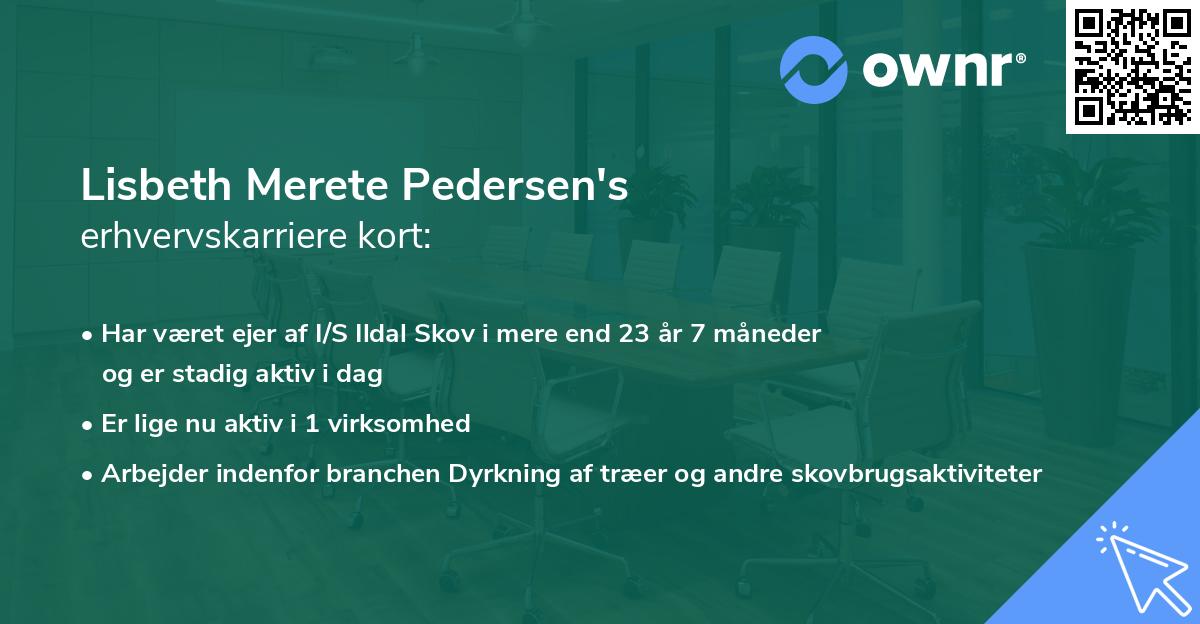Lisbeth Merete Pedersen's erhvervskarriere kort