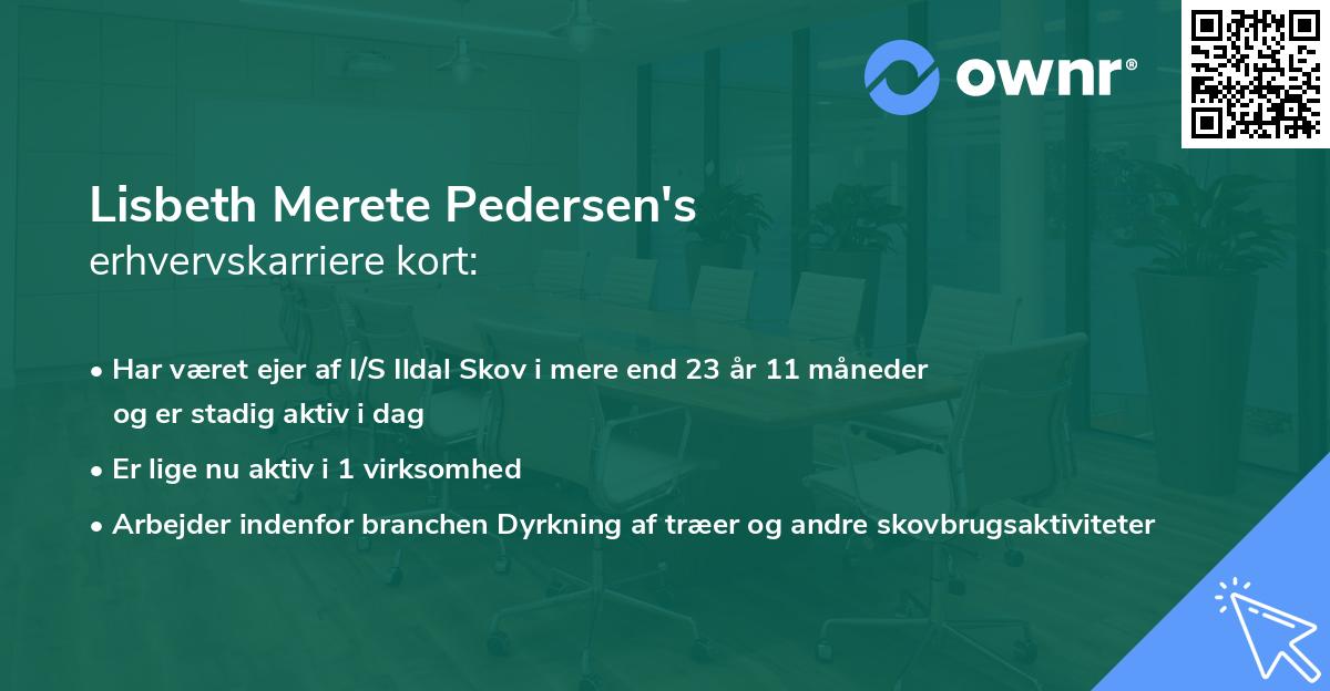 Lisbeth Merete Pedersen's erhvervskarriere kort