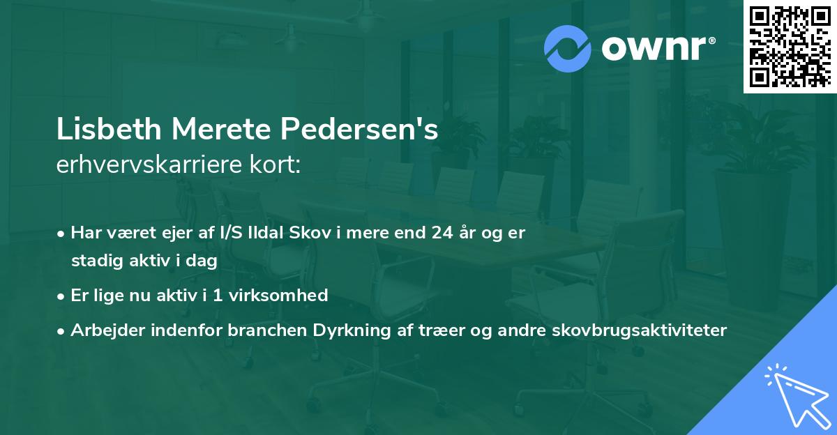 Lisbeth Merete Pedersen's erhvervskarriere kort