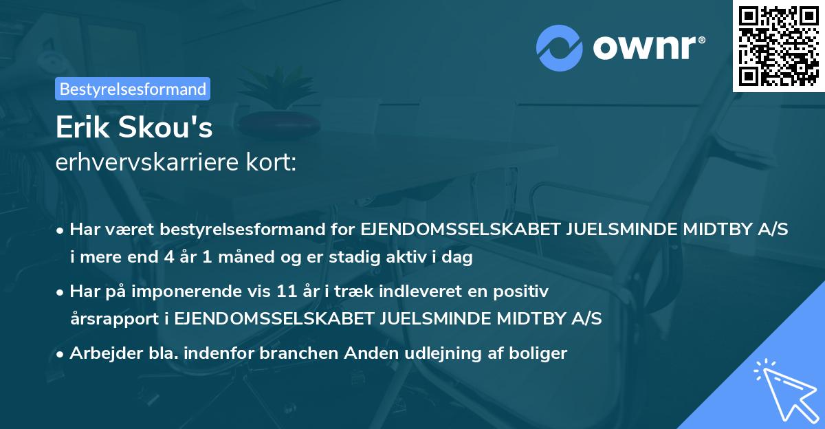 Erik Skou's erhvervskarriere kort