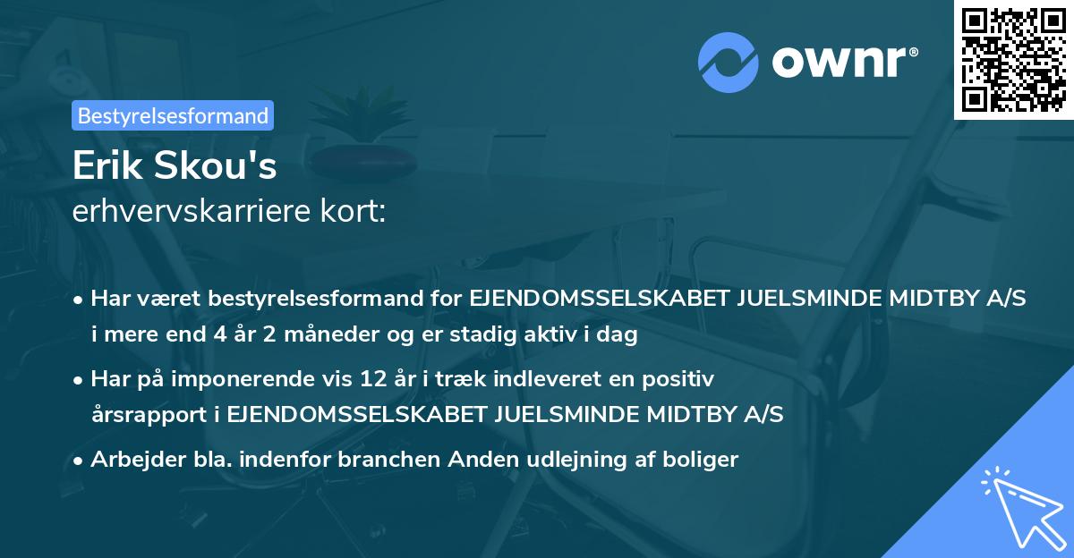Erik Skou's erhvervskarriere kort