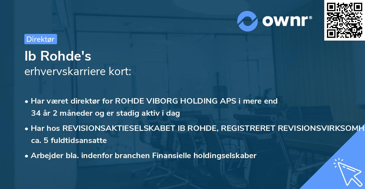 Ib Rohde's erhvervskarriere kort