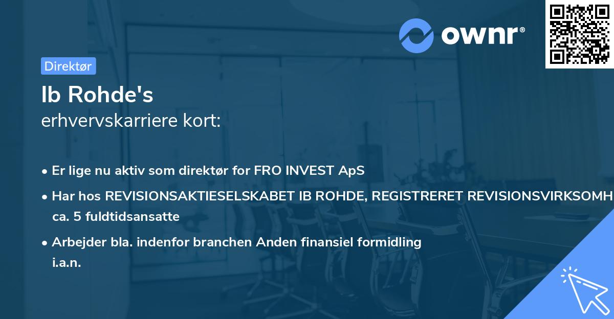 Ib Rohde's erhvervskarriere kort