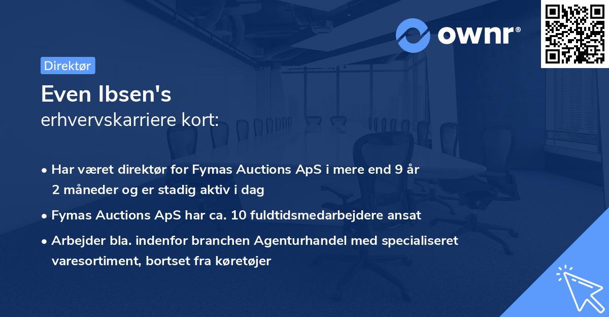 Even Ibsen's erhvervskarriere kort