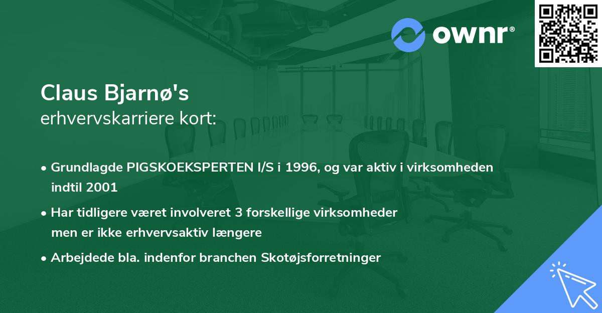 Claus Bjarnø's erhvervskarriere kort