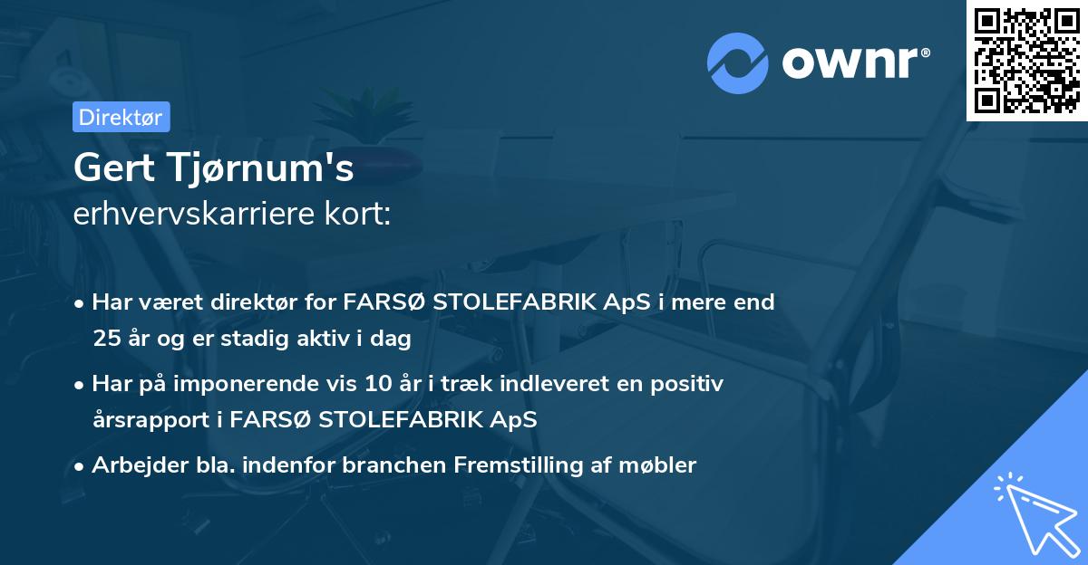 Gert Tjørnum's erhvervskarriere kort