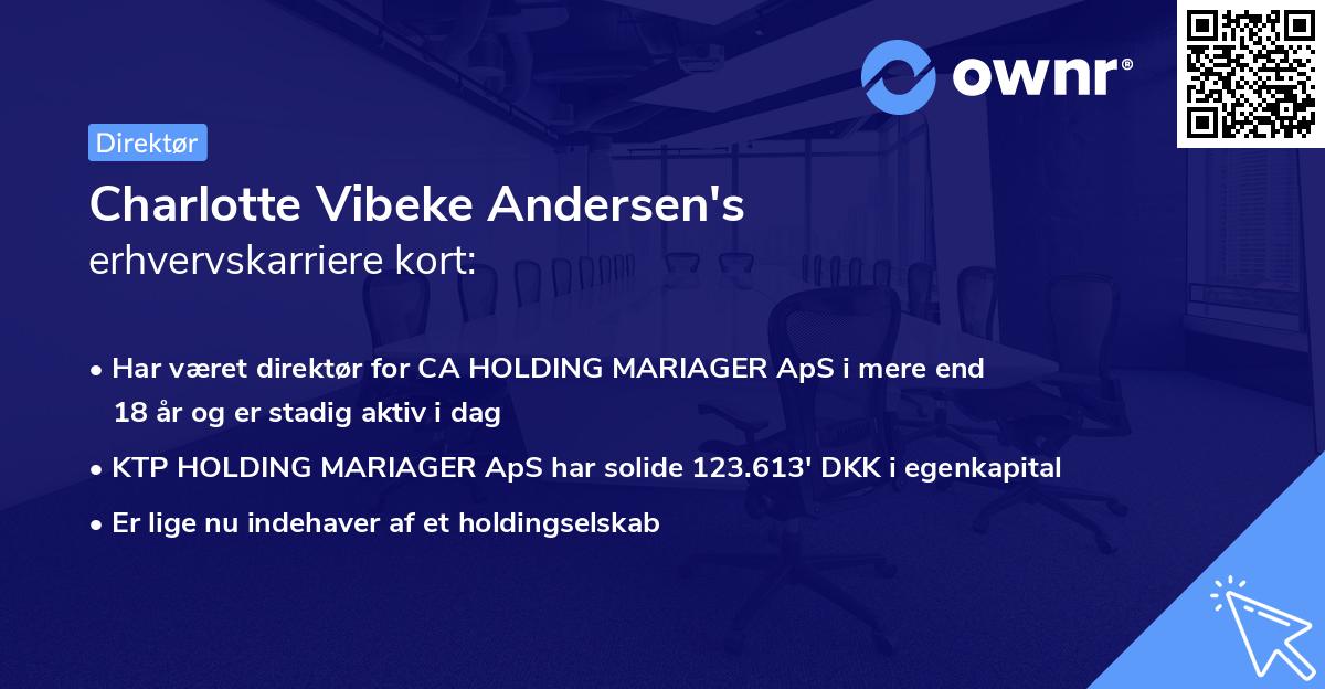 Charlotte Vibeke Andersen's erhvervskarriere kort