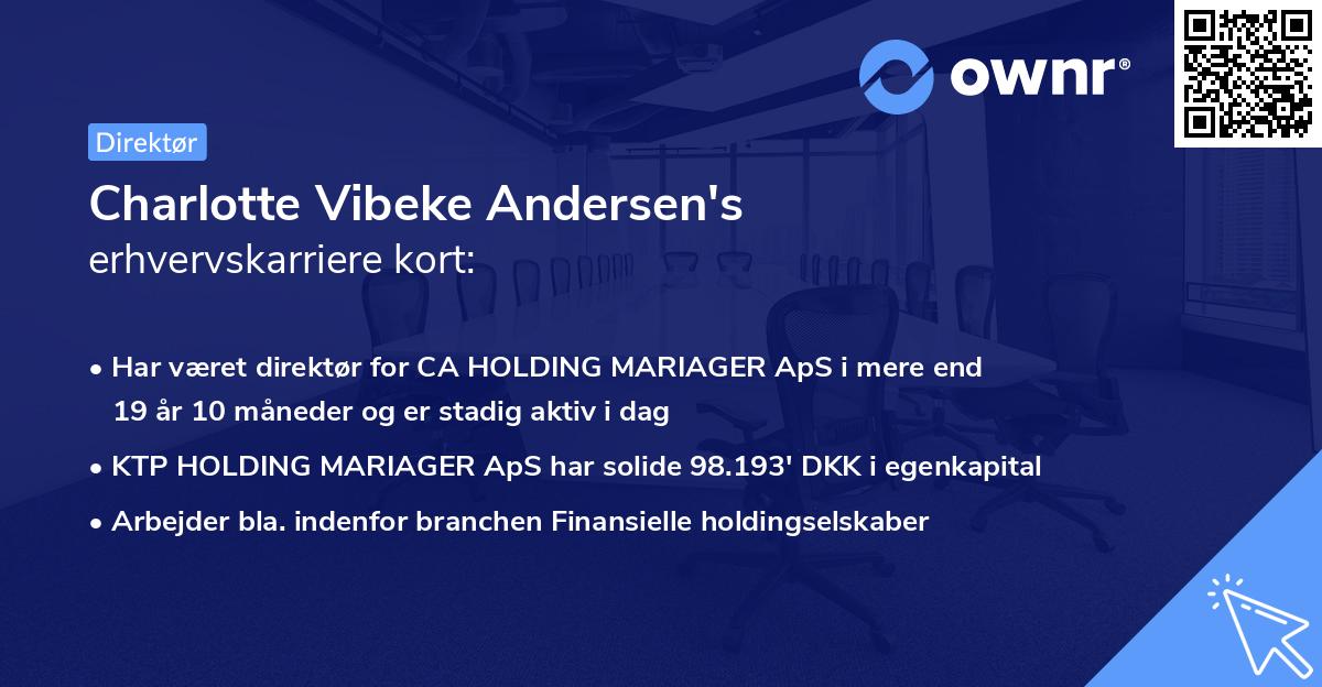 Charlotte Vibeke Andersen's erhvervskarriere kort