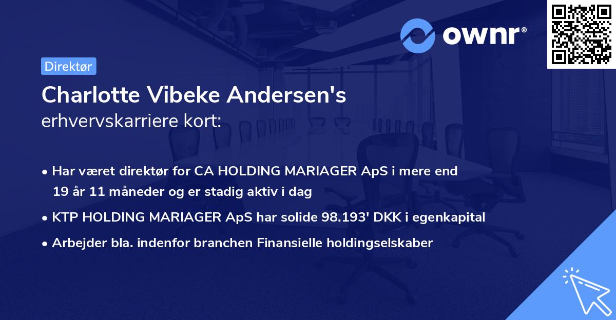 Charlotte Vibeke Andersen's erhvervskarriere kort