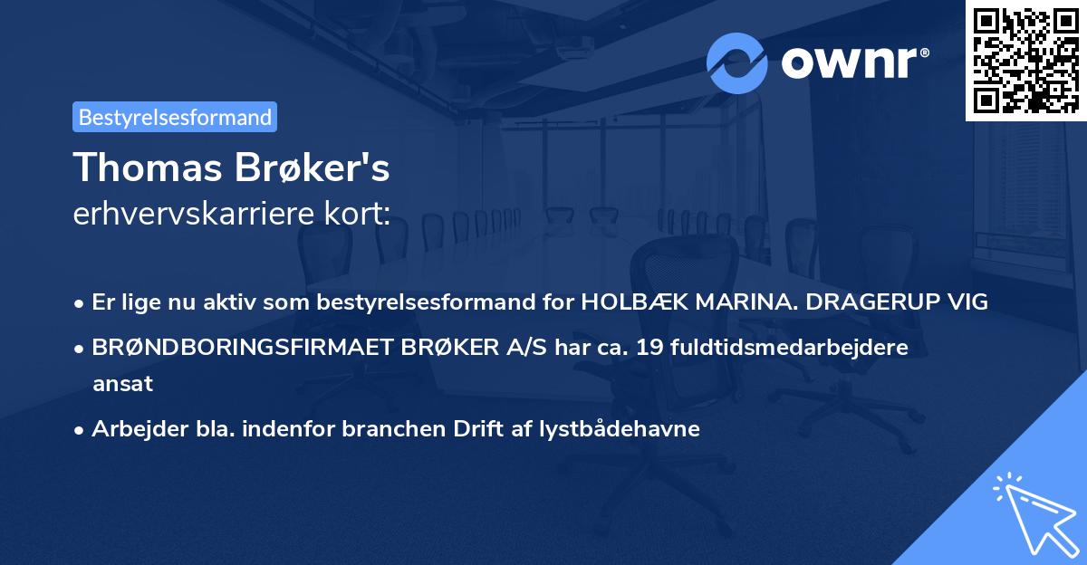 Thomas Brøker's erhvervskarriere kort