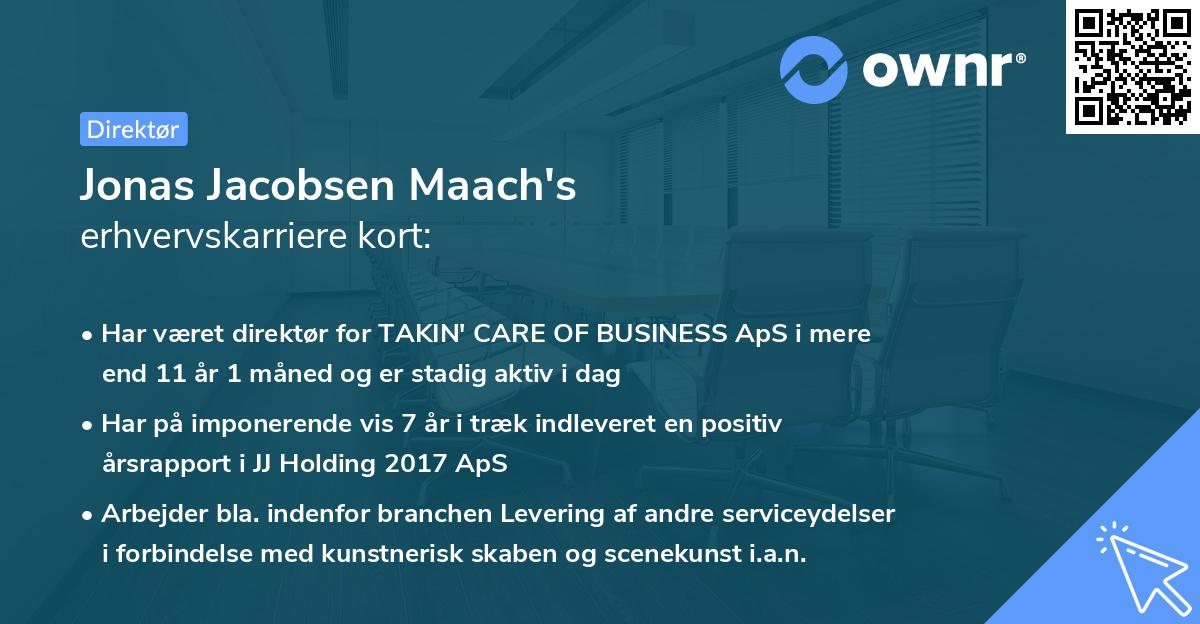 Jonas Jacobsen Maach's erhvervskarriere kort