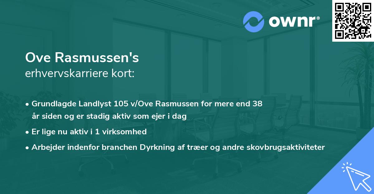 Ove Rasmussen's erhvervskarriere kort