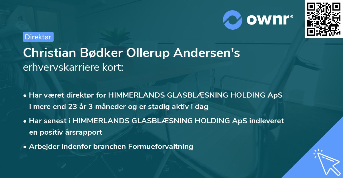 Christian Bødker Ollerup Andersen's erhvervskarriere kort