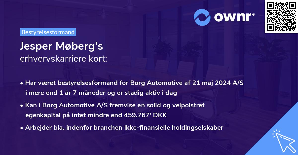 Jesper Møberg's erhvervskarriere kort