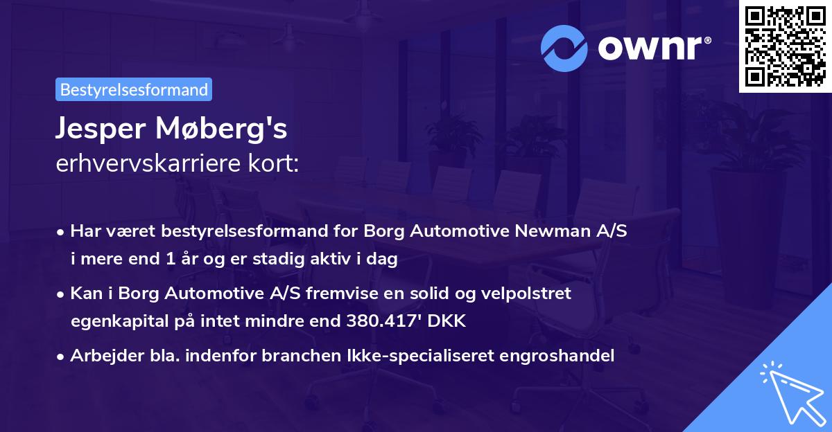 Jesper Møberg's erhvervskarriere kort