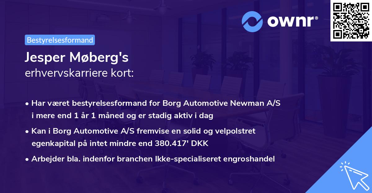 Jesper Møberg's erhvervskarriere kort