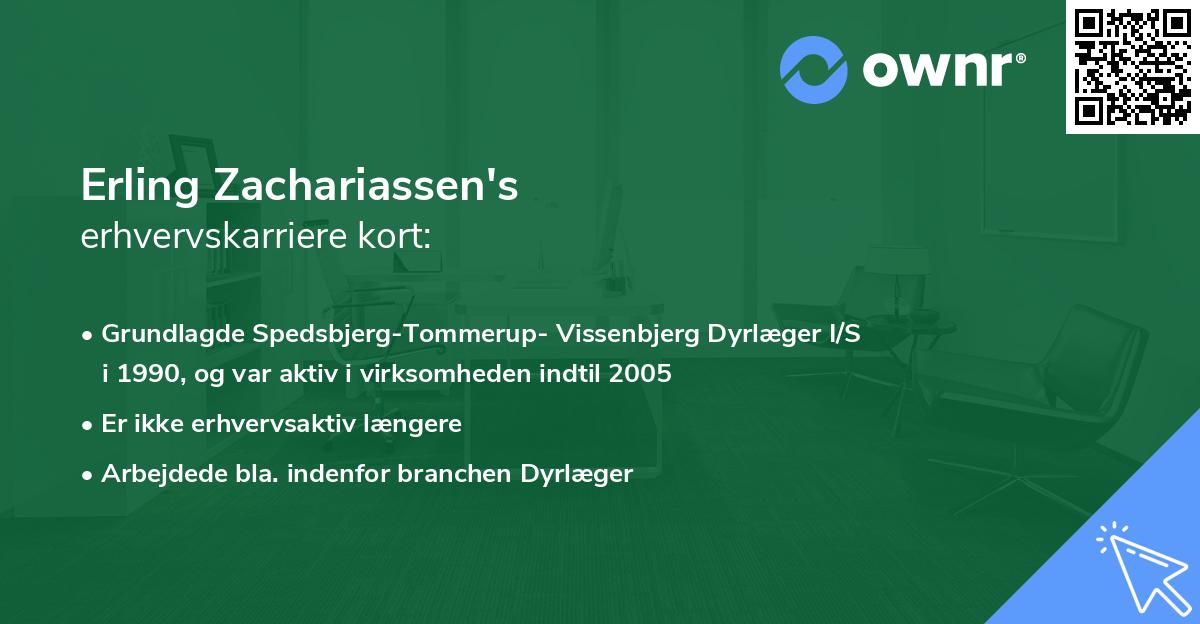 Erling Zachariassen's erhvervskarriere kort