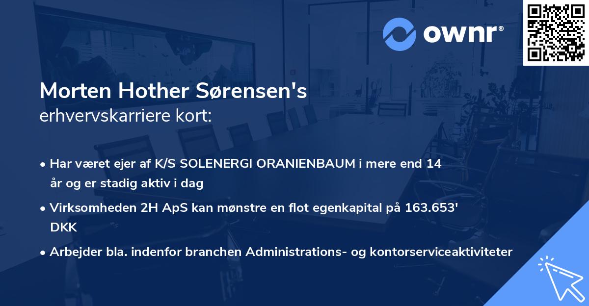 Morten Hother Sørensen's erhvervskarriere kort