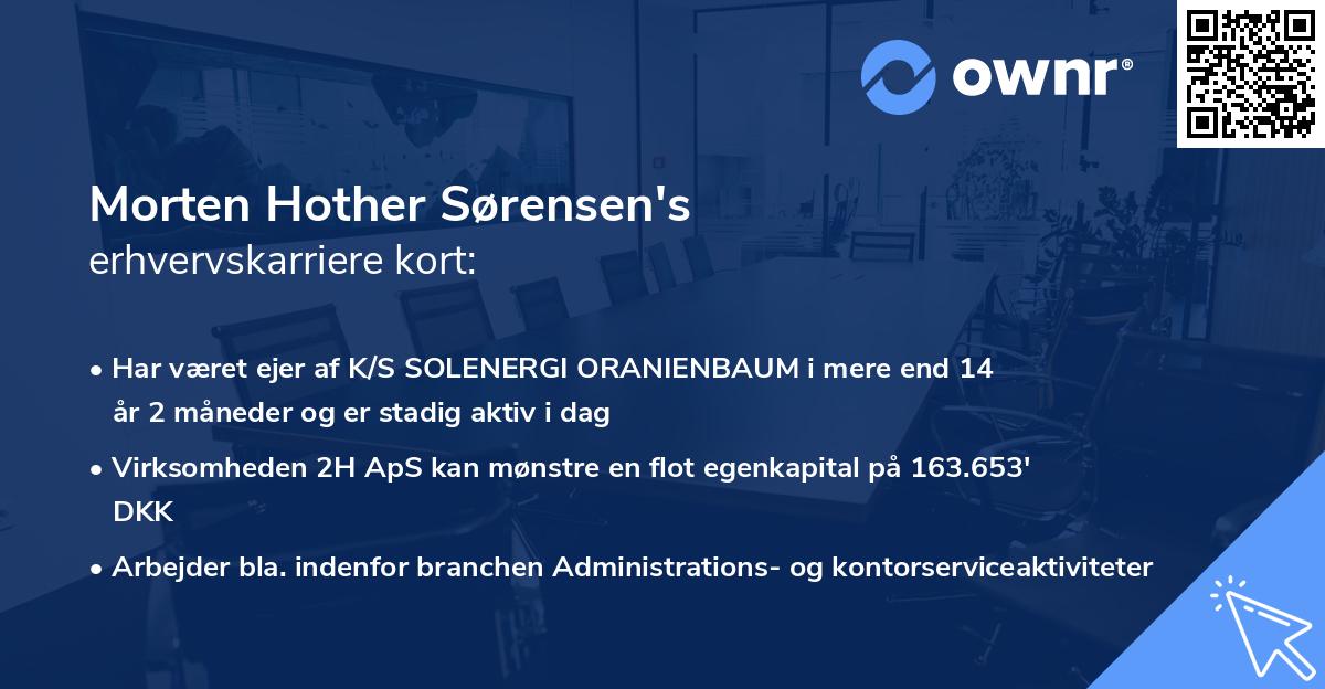 Morten Hother Sørensen's erhvervskarriere kort