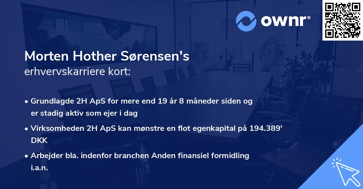 Morten Hother Sørensen's erhvervskarriere kort