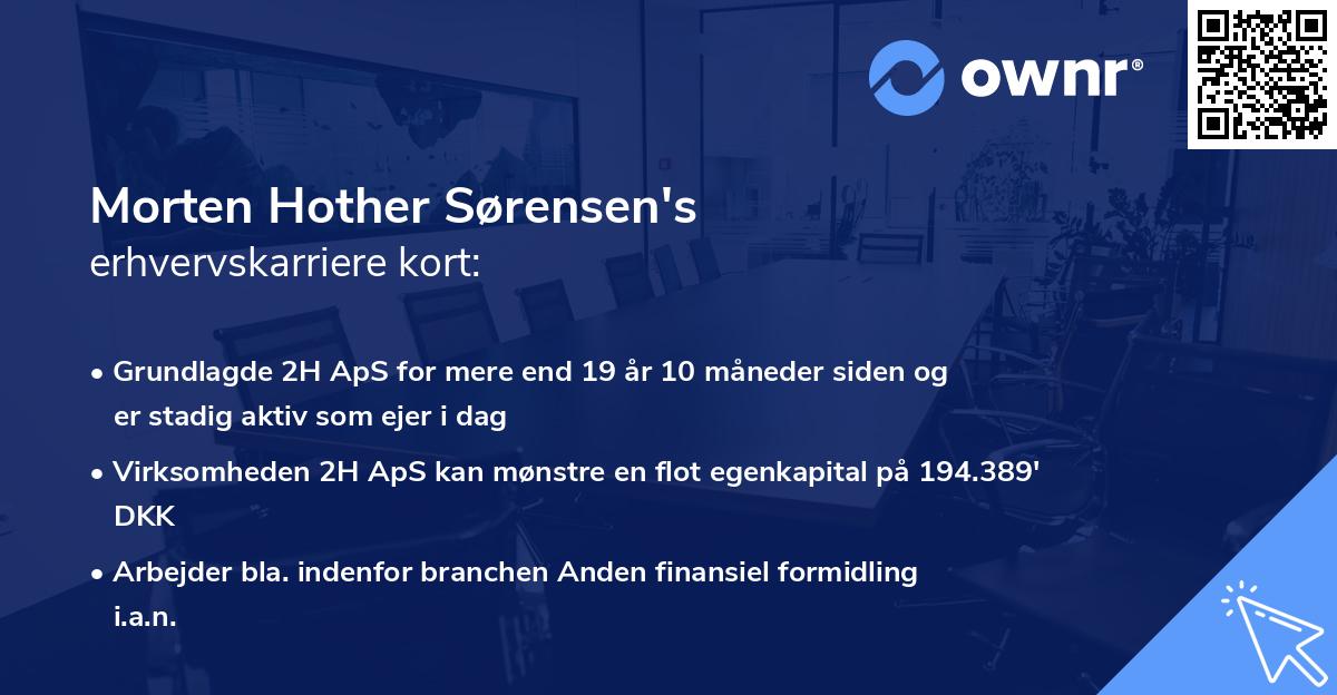 Morten Hother Sørensen's erhvervskarriere kort