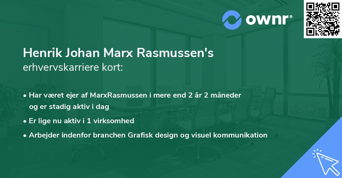 Henrik Johan Marx Rasmussen's erhvervskarriere kort